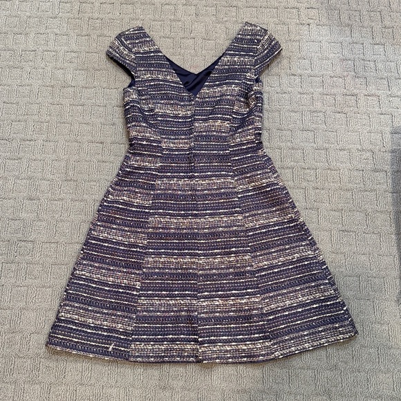 Lilly Pulitzer Ruthy Dress True Navy Metallic Boucle Cap Sleeve Preppy Size 2 - Picture 5 of 7